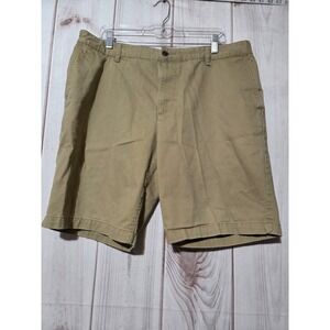 Dockers Mens Khaki Chino Shorts Tan Cotton Twill Size 36 Side Pocket
